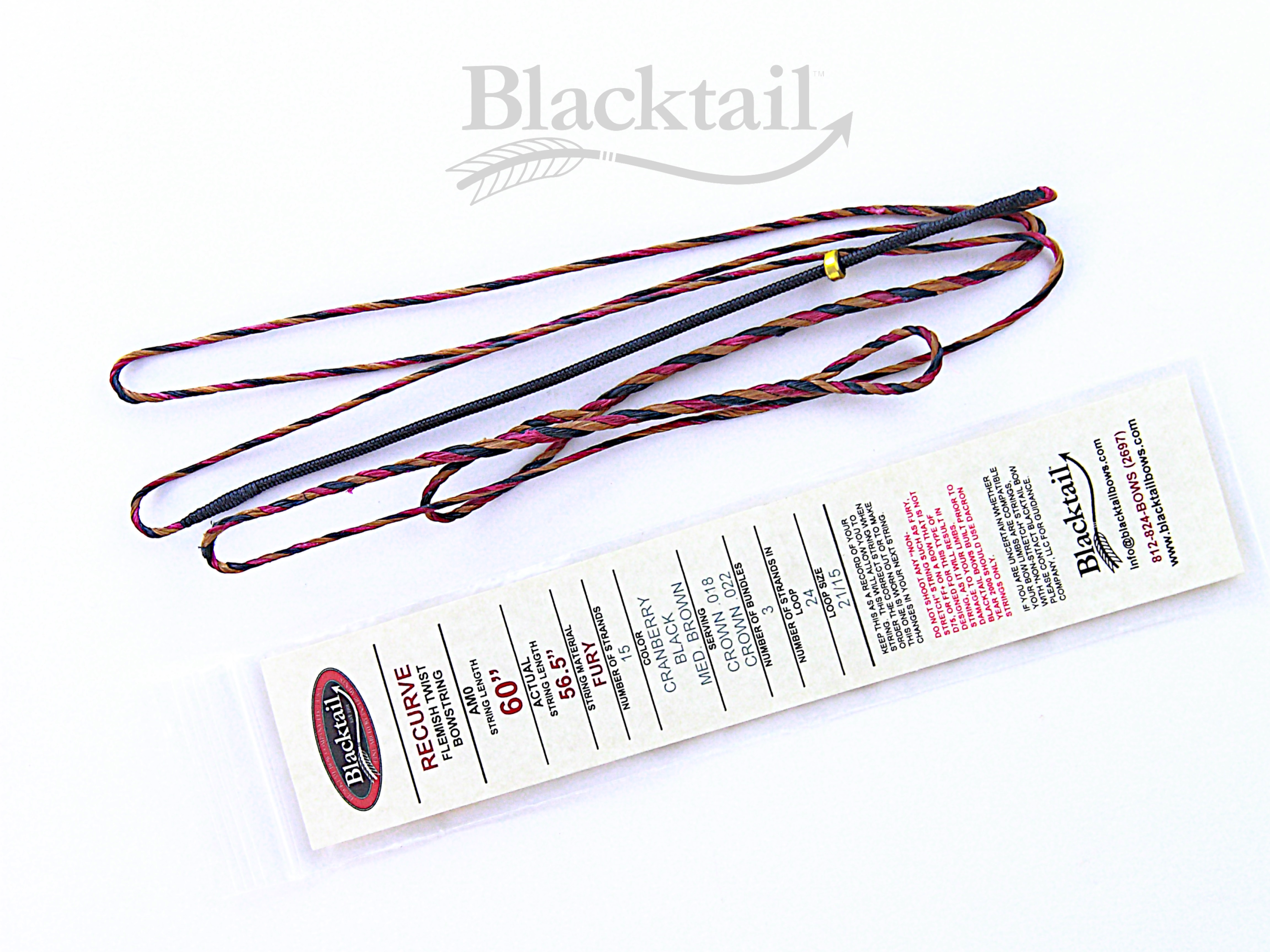 Fast Flight Bow string for 60" recurve actual length 56" traditional serving 